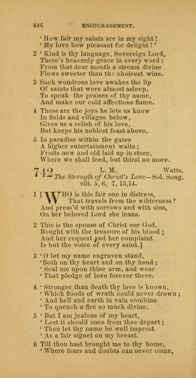 The Baptist Hymn Book: comprising a large and choice collection of psalms, hymns and spiritual songs, adapted to the faith and order of the Old School, or Primitive Baptists (2nd stereotype Ed.) page 448