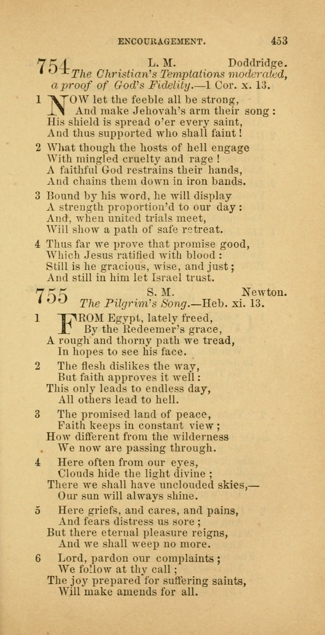 The Baptist Hymn Book: comprising a large and choice collection of psalms, hymns and spiritual songs, adapted to the faith and order of the Old School, or Primitive Baptists (2nd stereotype Ed.) page 455