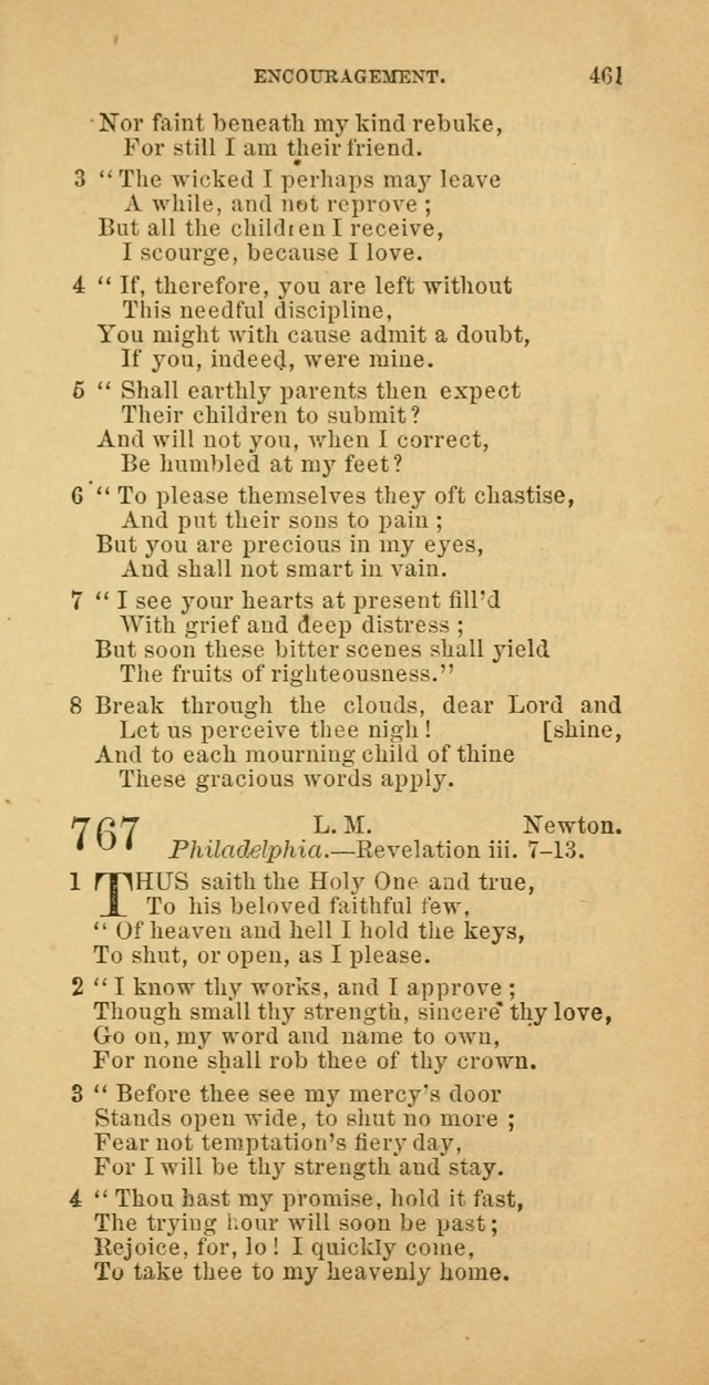 The Baptist Hymn Book: comprising a large and choice collection of psalms, hymns and spiritual songs, adapted to the faith and order of the Old School, or Primitive Baptists (2nd stereotype Ed.) page 463