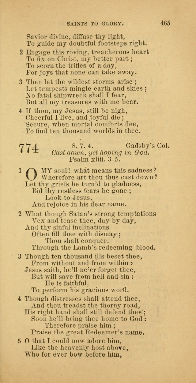 The Baptist Hymn Book: comprising a large and choice collection of psalms, hymns and spiritual songs, adapted to the faith and order of the Old School, or Primitive Baptists (2nd stereotype Ed.) page 467