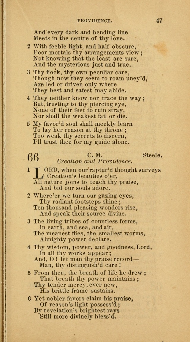 The Baptist Hymn Book: comprising a large and choice collection of psalms, hymns and spiritual songs, adapted to the faith and order of the Old School, or Primitive Baptists (2nd stereotype Ed.) page 47