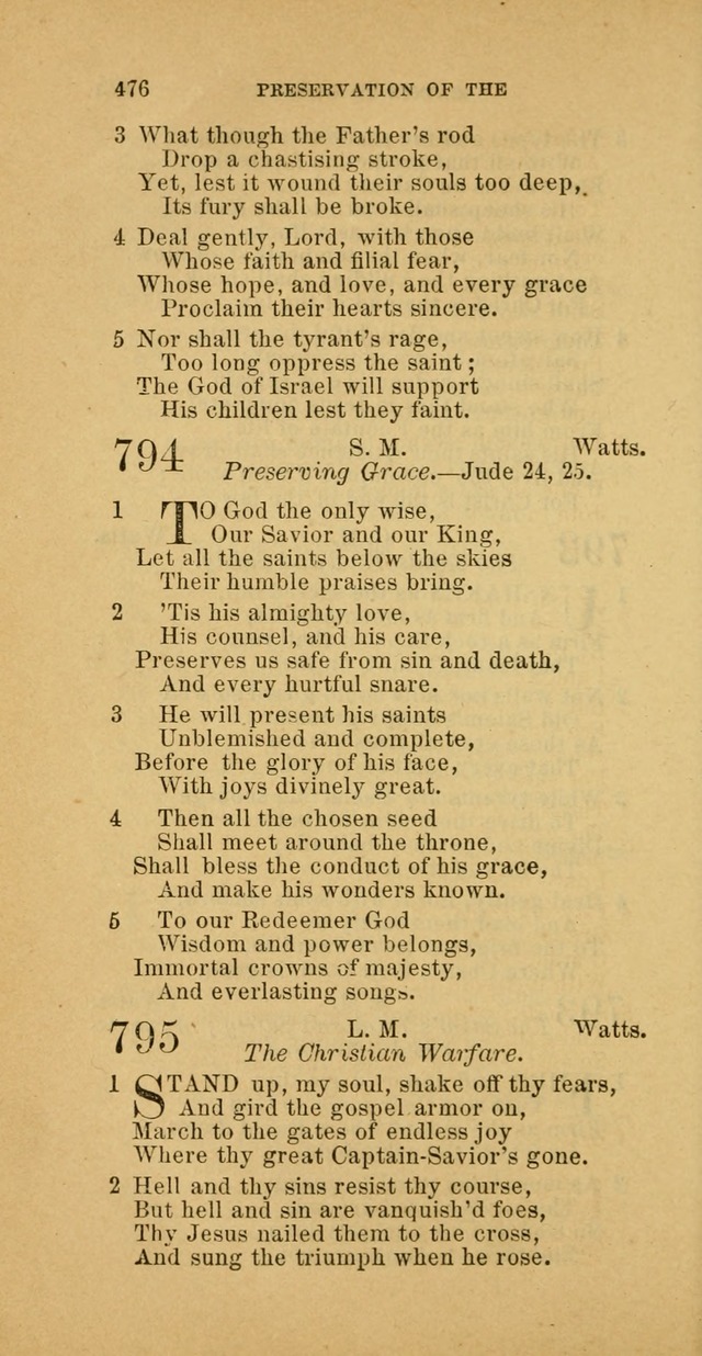 The Baptist Hymn Book: comprising a large and choice collection of psalms, hymns and spiritual songs, adapted to the faith and order of the Old School, or Primitive Baptists (2nd stereotype Ed.) page 478