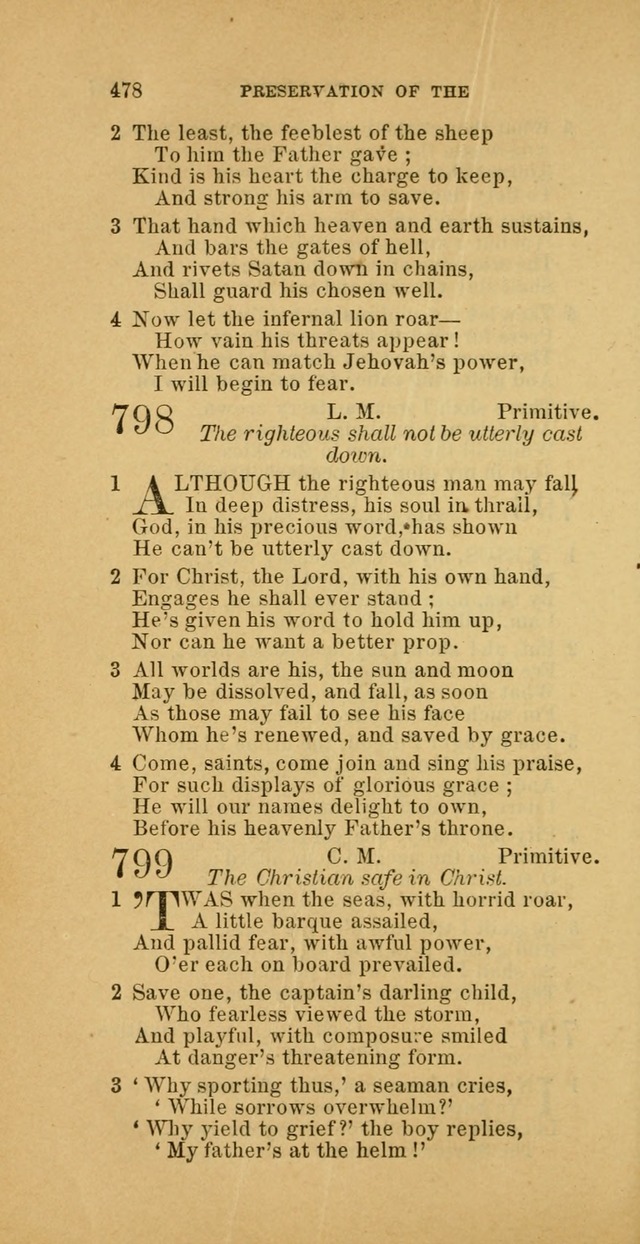 The Baptist Hymn Book: comprising a large and choice collection of psalms, hymns and spiritual songs, adapted to the faith and order of the Old School, or Primitive Baptists (2nd stereotype Ed.) page 480