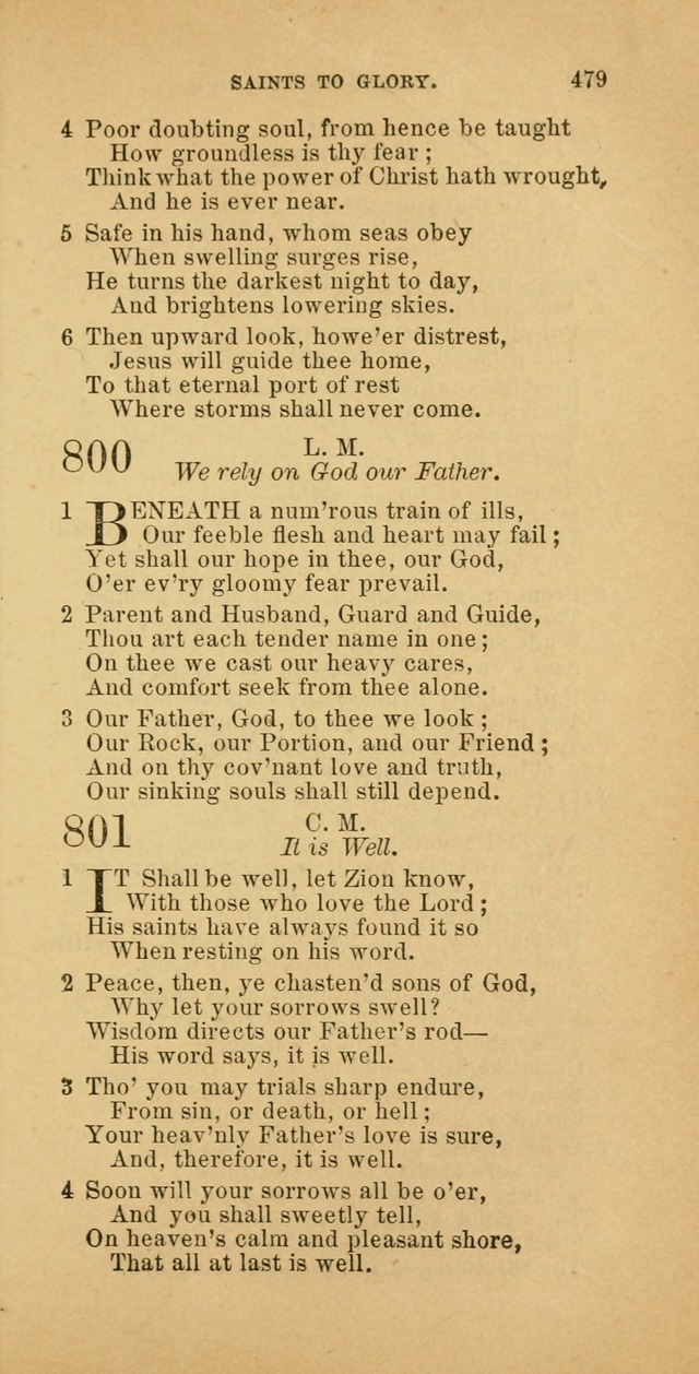 The Baptist Hymn Book: comprising a large and choice collection of psalms, hymns and spiritual songs, adapted to the faith and order of the Old School, or Primitive Baptists (2nd stereotype Ed.) page 481