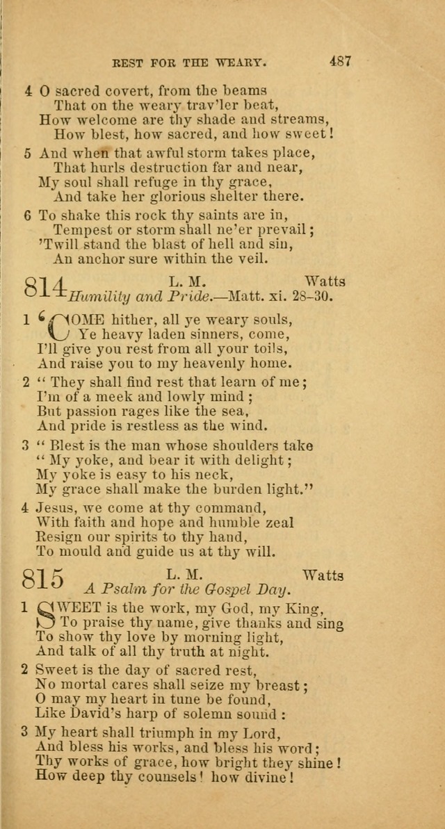 The Baptist Hymn Book: comprising a large and choice collection of psalms, hymns and spiritual songs, adapted to the faith and order of the Old School, or Primitive Baptists (2nd stereotype Ed.) page 489