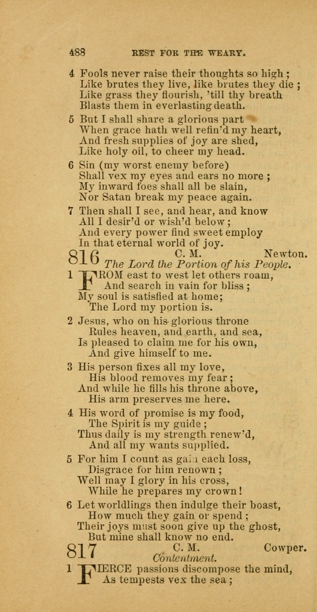 The Baptist Hymn Book: comprising a large and choice collection of psalms, hymns and spiritual songs, adapted to the faith and order of the Old School, or Primitive Baptists (2nd stereotype Ed.) page 490