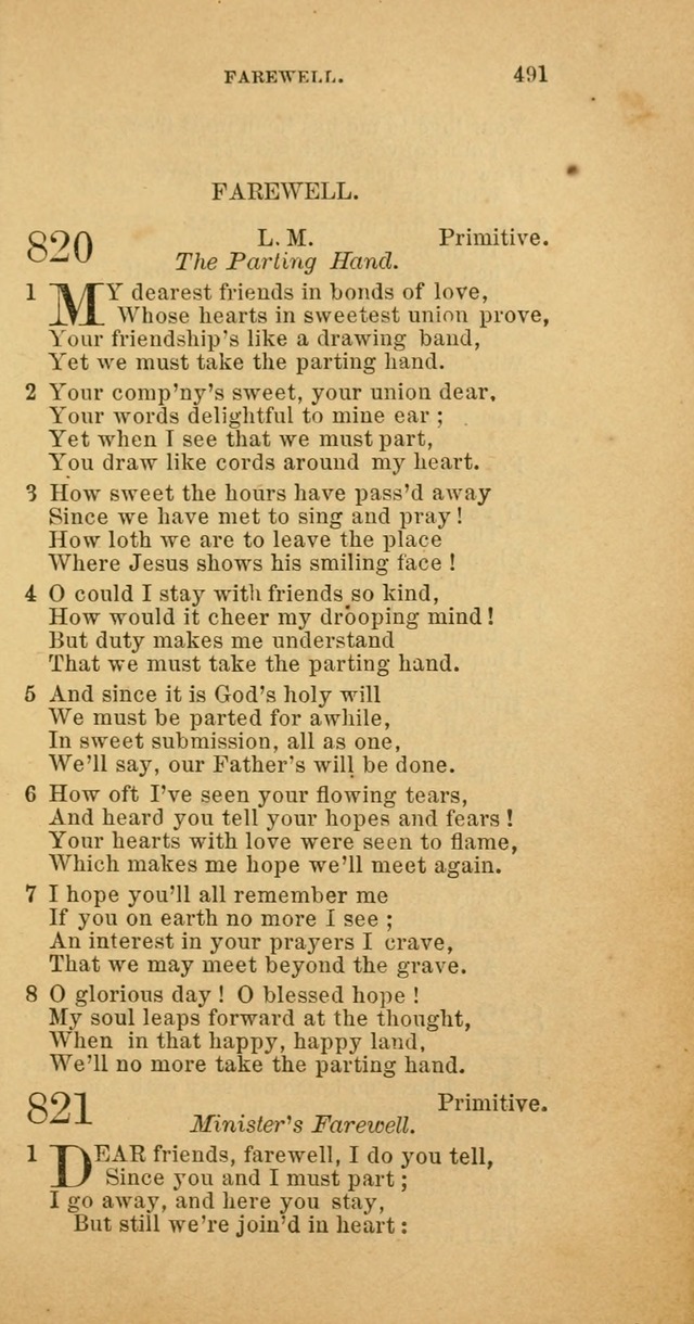 The Baptist Hymn Book: comprising a large and choice collection of psalms, hymns and spiritual songs, adapted to the faith and order of the Old School, or Primitive Baptists (2nd stereotype Ed.) page 493