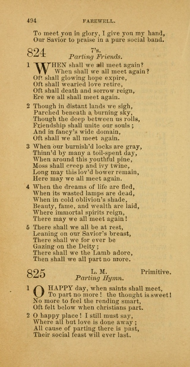 The Baptist Hymn Book: comprising a large and choice collection of psalms, hymns and spiritual songs, adapted to the faith and order of the Old School, or Primitive Baptists (2nd stereotype Ed.) page 496