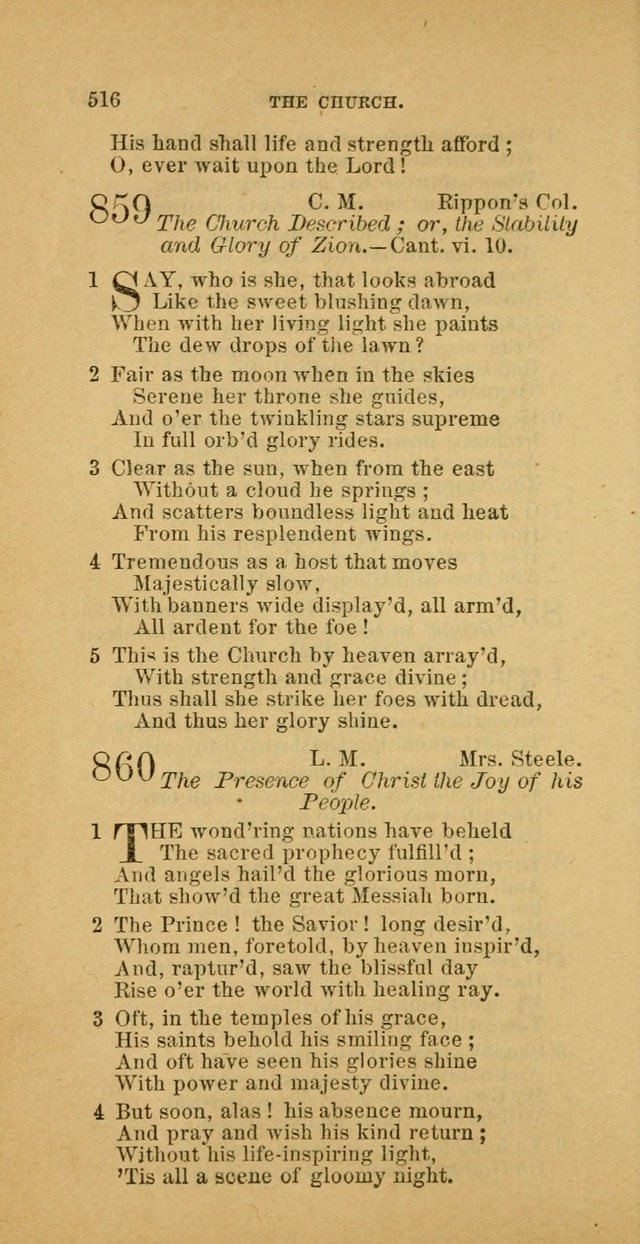 The Baptist Hymn Book: comprising a large and choice collection of psalms, hymns and spiritual songs, adapted to the faith and order of the Old School, or Primitive Baptists (2nd stereotype Ed.) page 518