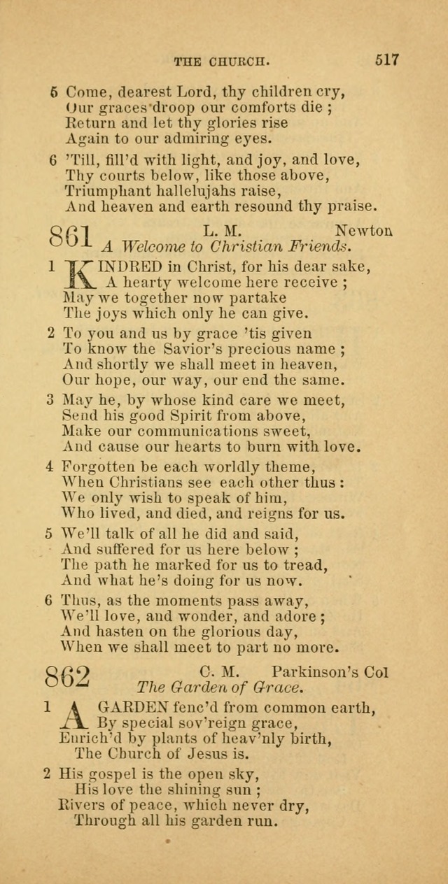 The Baptist Hymn Book: comprising a large and choice collection of psalms, hymns and spiritual songs, adapted to the faith and order of the Old School, or Primitive Baptists (2nd stereotype Ed.) page 519