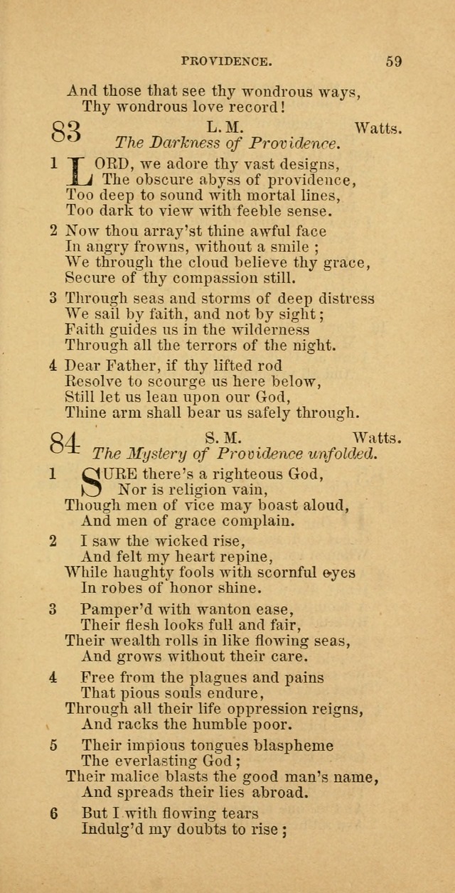 The Baptist Hymn Book: comprising a large and choice collection of psalms, hymns and spiritual songs, adapted to the faith and order of the Old School, or Primitive Baptists (2nd stereotype Ed.) page 59