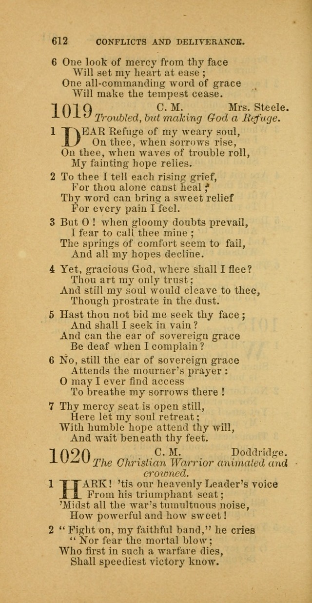 The Baptist Hymn Book: comprising a large and choice collection of psalms, hymns and spiritual songs, adapted to the faith and order of the Old School, or Primitive Baptists (2nd stereotype Ed.) page 614