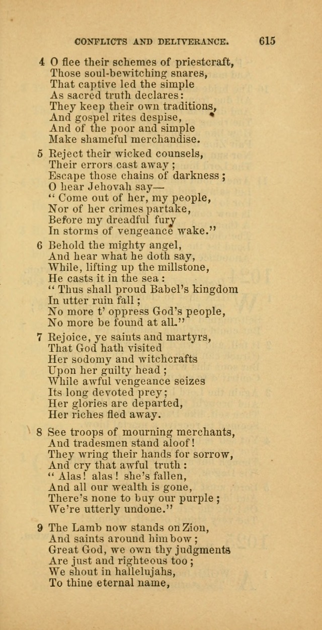 The Baptist Hymn Book: comprising a large and choice collection of psalms, hymns and spiritual songs, adapted to the faith and order of the Old School, or Primitive Baptists (2nd stereotype Ed.) page 617