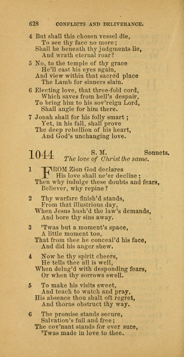 The Baptist Hymn Book: comprising a large and choice collection of psalms, hymns and spiritual songs, adapted to the faith and order of the Old School, or Primitive Baptists (2nd stereotype Ed.) page 630