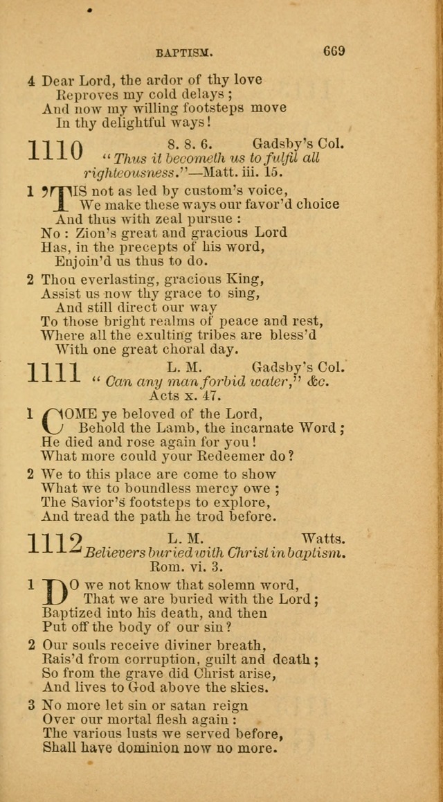 The Baptist Hymn Book: comprising a large and choice collection of psalms, hymns and spiritual songs, adapted to the faith and order of the Old School, or Primitive Baptists (2nd stereotype Ed.) page 671