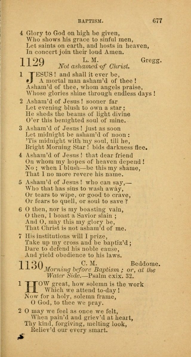 The Baptist Hymn Book: comprising a large and choice collection of psalms, hymns and spiritual songs, adapted to the faith and order of the Old School, or Primitive Baptists (2nd stereotype Ed.) page 679