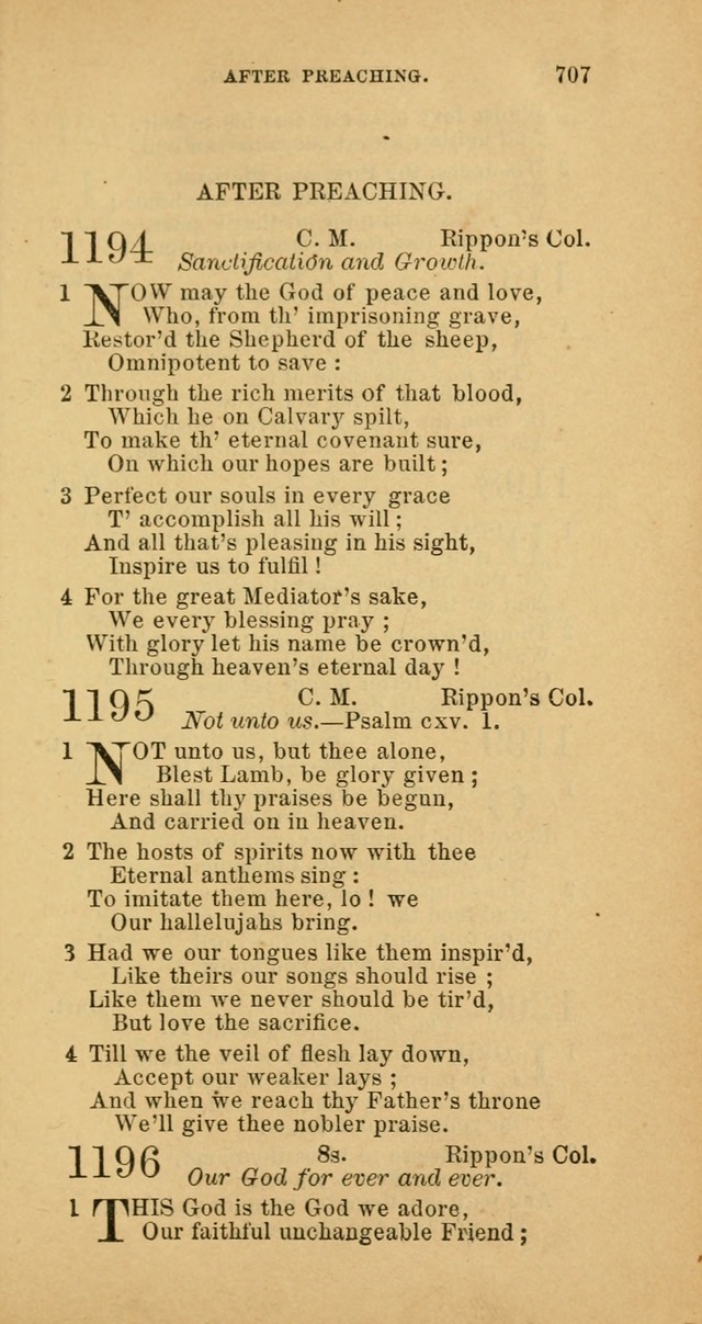 The Baptist Hymn Book: comprising a large and choice collection of psalms, hymns and spiritual songs, adapted to the faith and order of the Old School, or Primitive Baptists (2nd stereotype Ed.) page 709