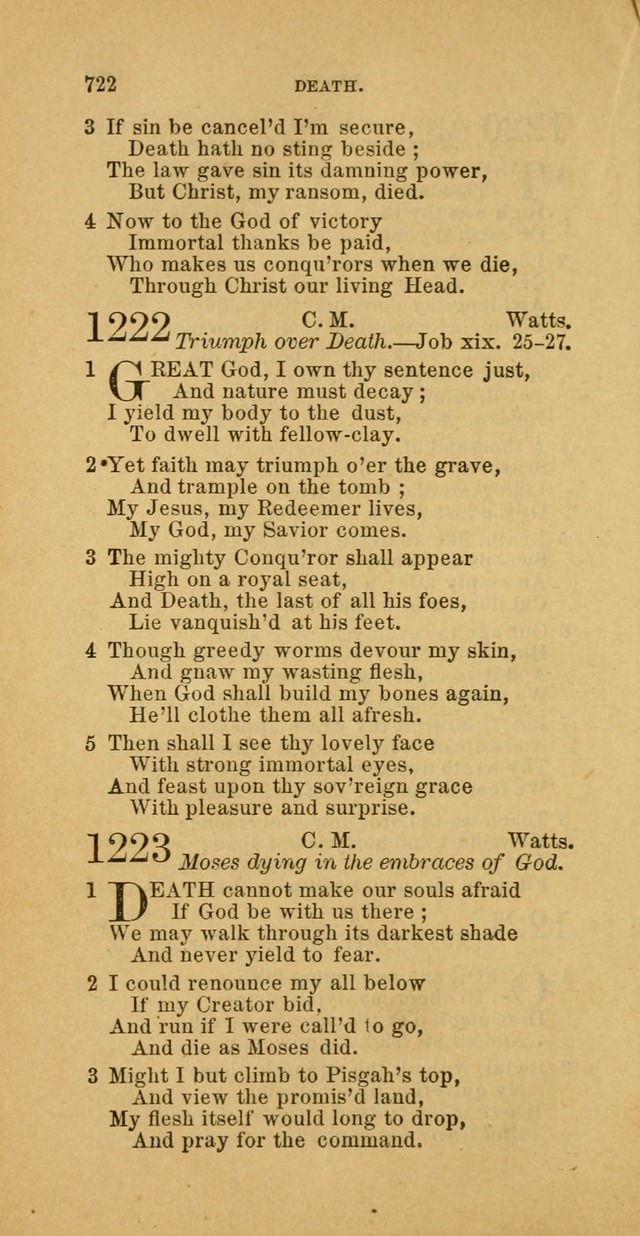 The Baptist Hymn Book: comprising a large and choice collection of psalms, hymns and spiritual songs, adapted to the faith and order of the Old School, or Primitive Baptists (2nd stereotype Ed.) page 724