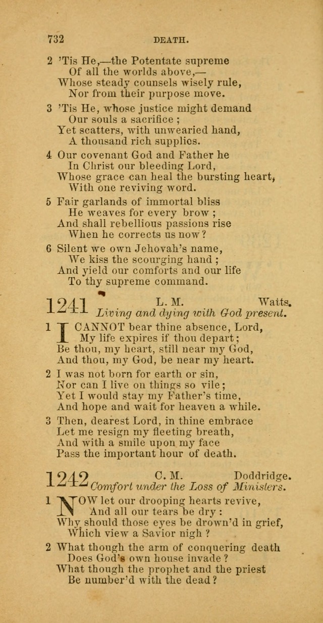 The Baptist Hymn Book: comprising a large and choice collection of psalms, hymns and spiritual songs, adapted to the faith and order of the Old School, or Primitive Baptists (2nd stereotype Ed.) page 736