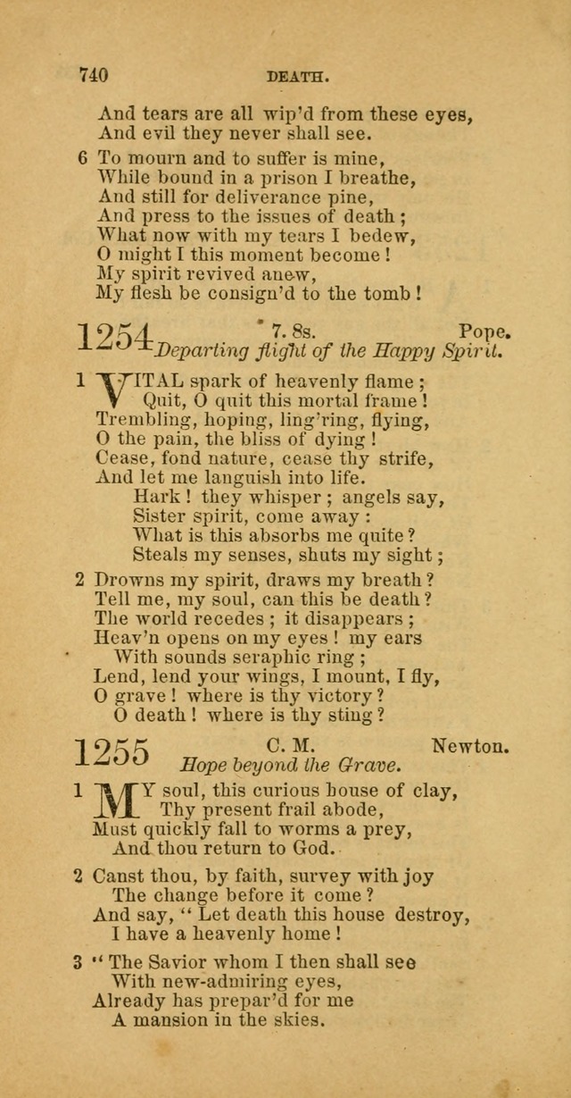 The Baptist Hymn Book: comprising a large and choice collection of psalms, hymns and spiritual songs, adapted to the faith and order of the Old School, or Primitive Baptists (2nd stereotype Ed.) page 744