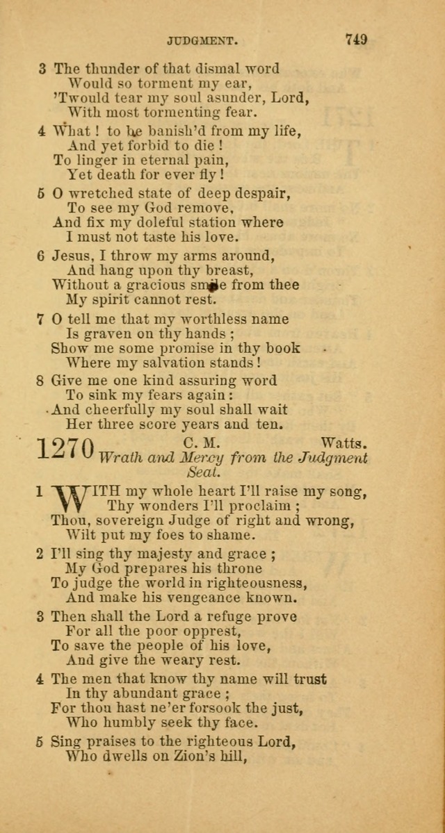 The Baptist Hymn Book: comprising a large and choice collection of psalms, hymns and spiritual songs, adapted to the faith and order of the Old School, or Primitive Baptists (2nd stereotype Ed.) page 753