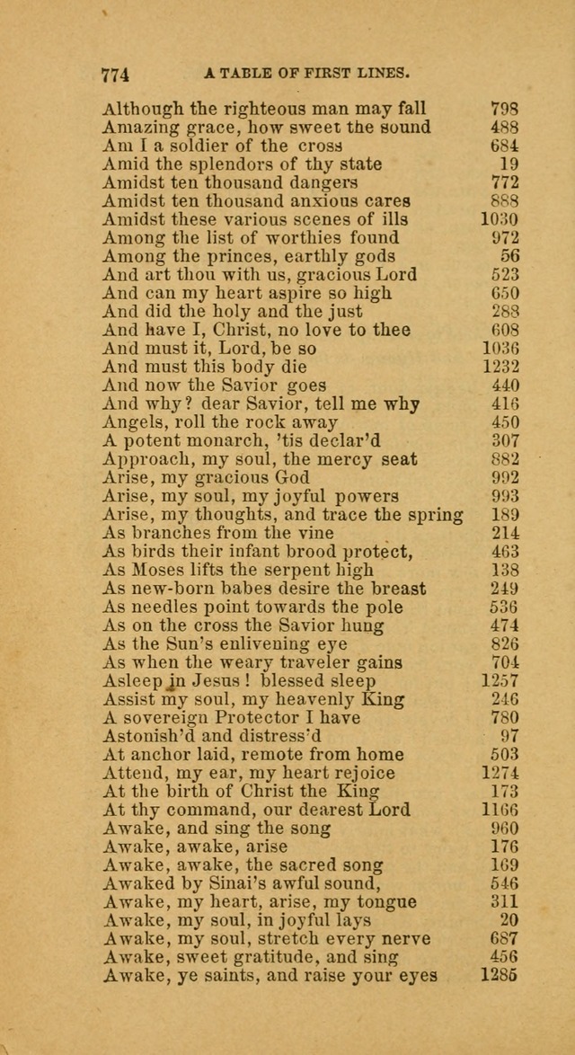 The Baptist Hymn Book: comprising a large and choice collection of psalms, hymns and spiritual songs, adapted to the faith and order of the Old School, or Primitive Baptists (2nd stereotype Ed.) page 778