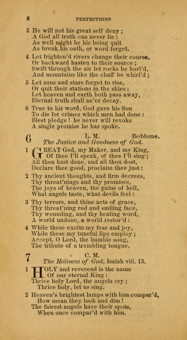 The Baptist Hymn Book: comprising a large and choice collection of psalms, hymns and spiritual songs, adapted to the faith and order of the Old School, or Primitive Baptists (2nd stereotype Ed.) page 8