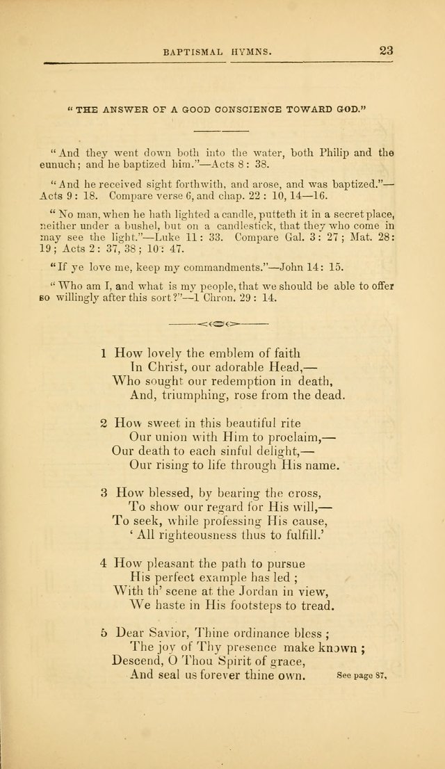 Baptismal Harmonies: or, Baptismal Hymns: prepared with special reference to the design and singifcancy of the ordinance, in its relation to the work of Christ and the experience and profession of... page 24