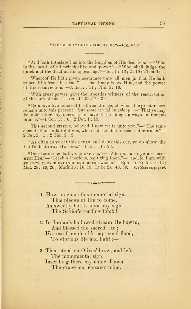 Baptismal Harmonies: or, Baptismal Hymns: prepared with special reference to the design and singifcancy of the ordinance, in its relation to the work of Christ and the experience and profession of... page 38