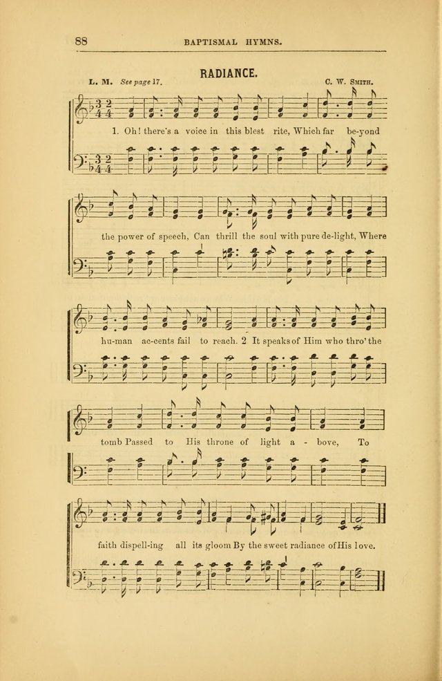 Baptismal Harmonies: or, Baptismal Hymns: prepared with special reference to the design and singifcancy of the ordinance, in its relation to the work of Christ and the experience and profession of... page 89