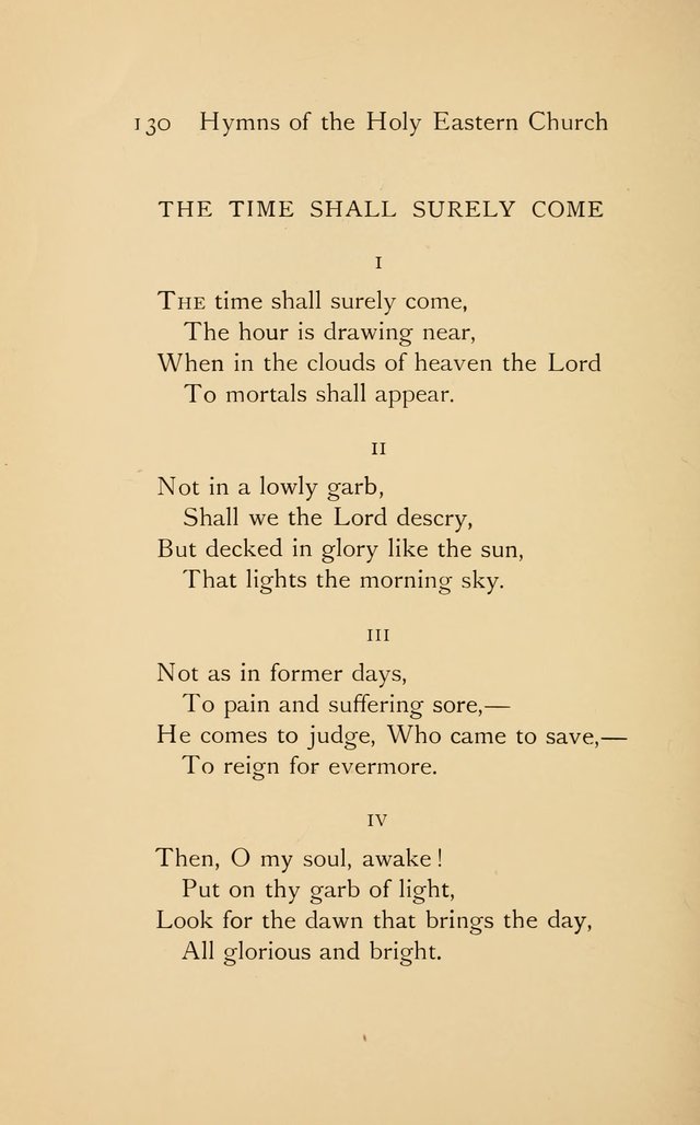 Hymns of the Holy Eastern Church: translated from the service books with introductory chapters on the history, doctrine, and worship of the church page 130