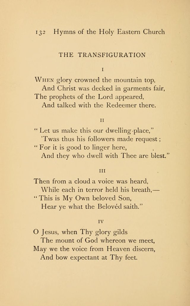 Hymns of the Holy Eastern Church: translated from the service books with introductory chapters on the history, doctrine, and worship of the church page 132