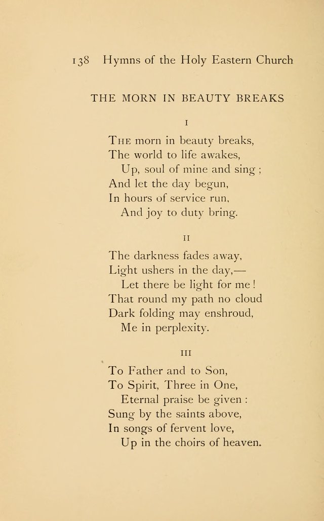 Hymns of the Holy Eastern Church: translated from the service books with introductory chapters on the history, doctrine, and worship of the church page 138