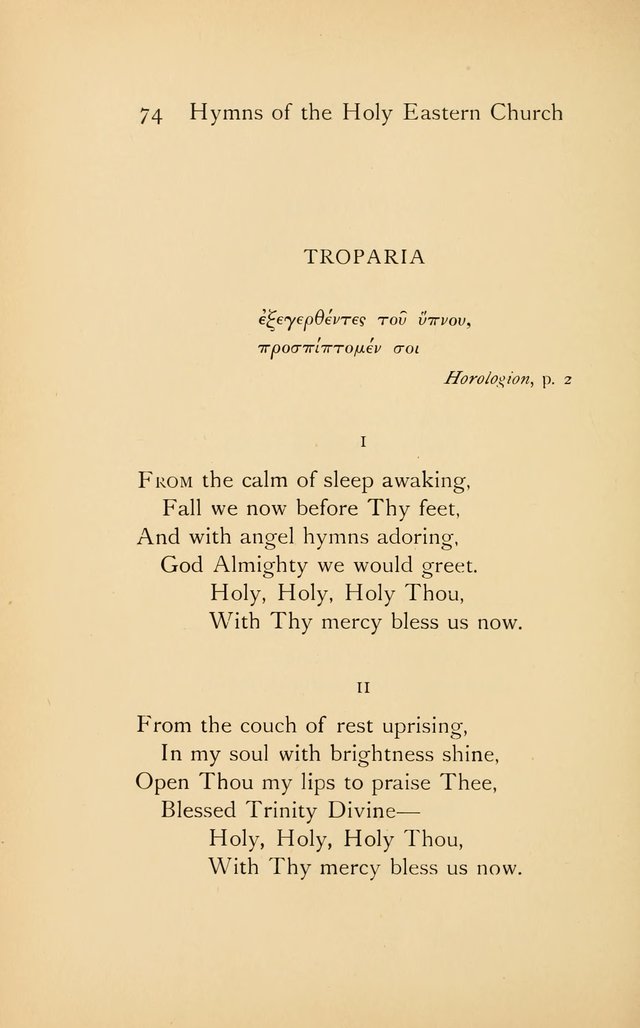 Hymns of the Holy Eastern Church: translated from the service books with introductory chapters on the history, doctrine, and worship of the church page 74