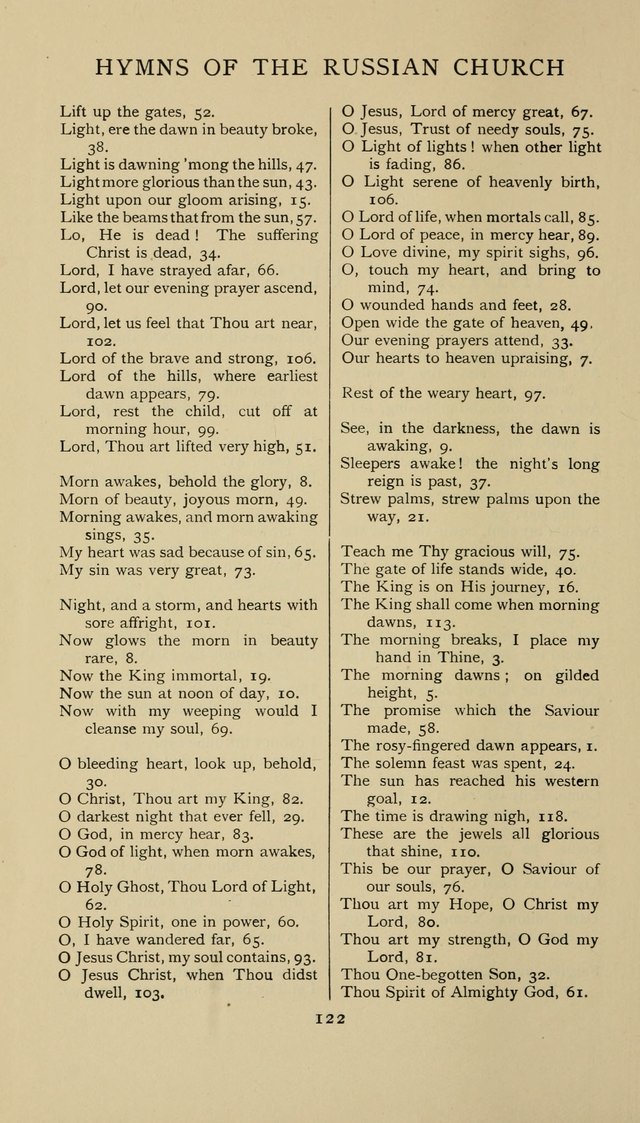 Hymns of the Russian Church: being translations, centos, and suggestions from the Greek office books with an introduction page 122