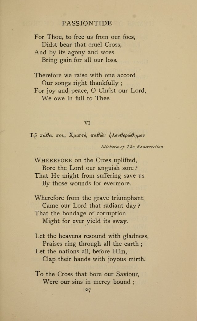 Hymns of the Russian Church: being translations, centos, and suggestions from the Greek office books with an introduction page 27