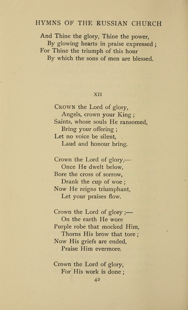 Hymns of the Russian Church: being translations, centos, and suggestions from the Greek office books with an introduction page 42