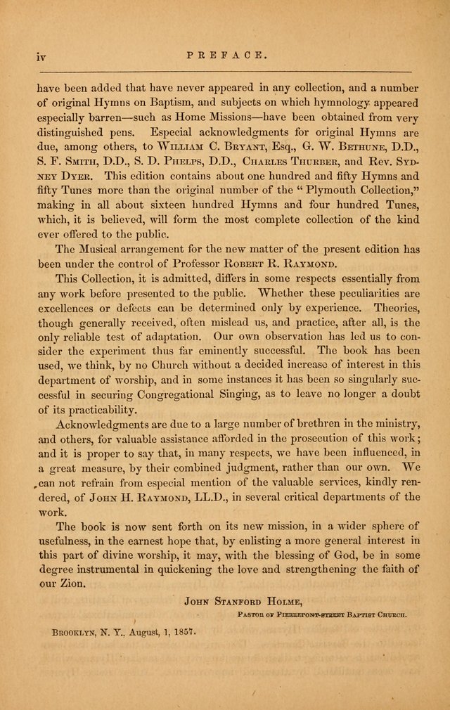 The Baptist Hymn and Tune Book: being "The Plymouth Collection" enlarged and adapted to the use of Baptist churches page 4