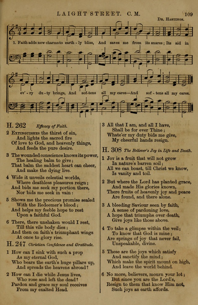 Book of Hymns and Tunes, comprising the psalms and hymns for the worship of God, approved by the general assembly of 1866, arranged with appropriate tunes... by authority of the assembly of 1873 page 105