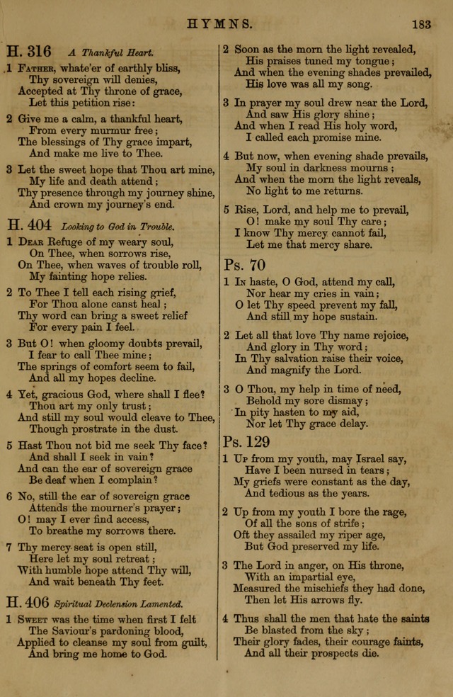 Book of Hymns and Tunes, comprising the psalms and hymns for the worship of God, approved by the general assembly of 1866, arranged with appropriate tunes... by authority of the assembly of 1873 page 181