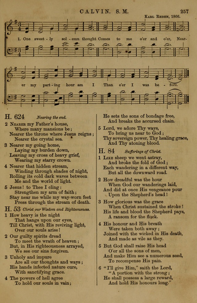 Book of Hymns and Tunes, comprising the psalms and hymns for the worship of God, approved by the general assembly of 1866, arranged with appropriate tunes... by authority of the assembly of 1873 page 255