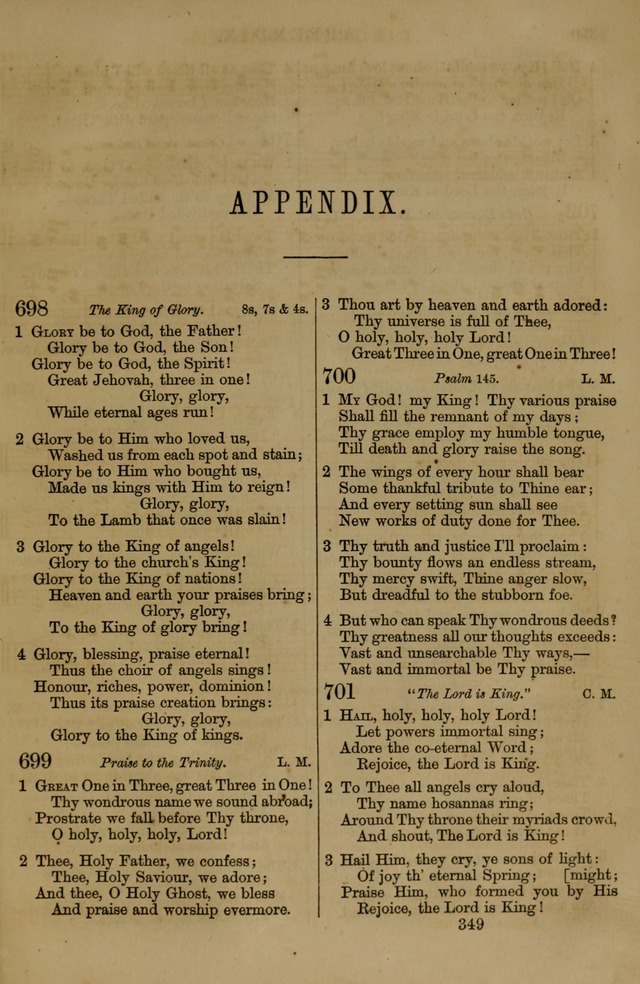 Book of Hymns and Tunes, comprising the psalms and hymns for the worship of God, approved by the general assembly of 1866, arranged with appropriate tunes... by authority of the assembly of 1873 page 347