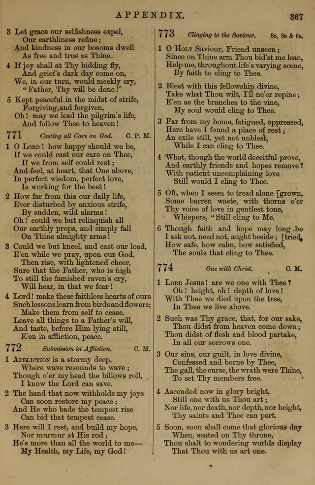 Book of Hymns and Tunes, comprising the psalms and hymns for the worship of God, approved by the general assembly of 1866, arranged with appropriate tunes... by authority of the assembly of 1873 page 365