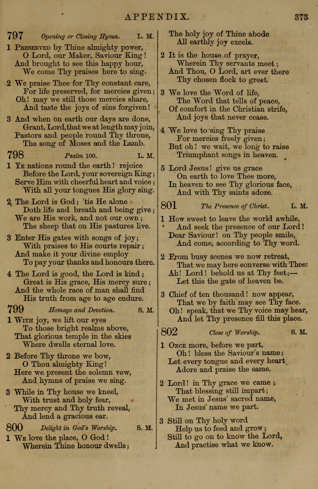 Book of Hymns and Tunes, comprising the psalms and hymns for the worship of God, approved by the general assembly of 1866, arranged with appropriate tunes... by authority of the assembly of 1873 page 371