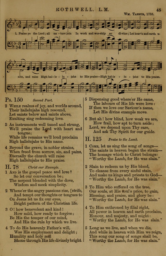 Book of Hymns and Tunes, comprising the psalms and hymns for the worship of God, approved by the general assembly of 1866, arranged with appropriate tunes... by authority of the assembly of 1873 page 41