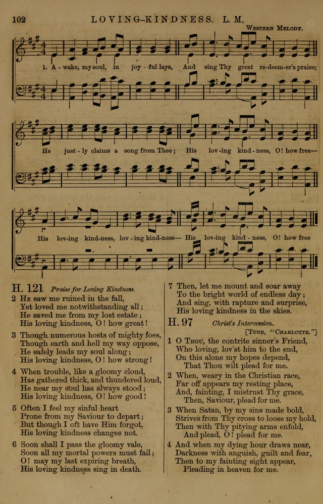 Book of Hymns and Tunes, comprising the psalms and hymns for the worship of God, approved by the general assembly of 1866, arranged with appropriate tunes... by authority of the assembly of 1873 page 98