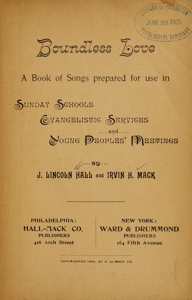 Boundless Love: for Sunday Schools and Gospel Meetings page 2