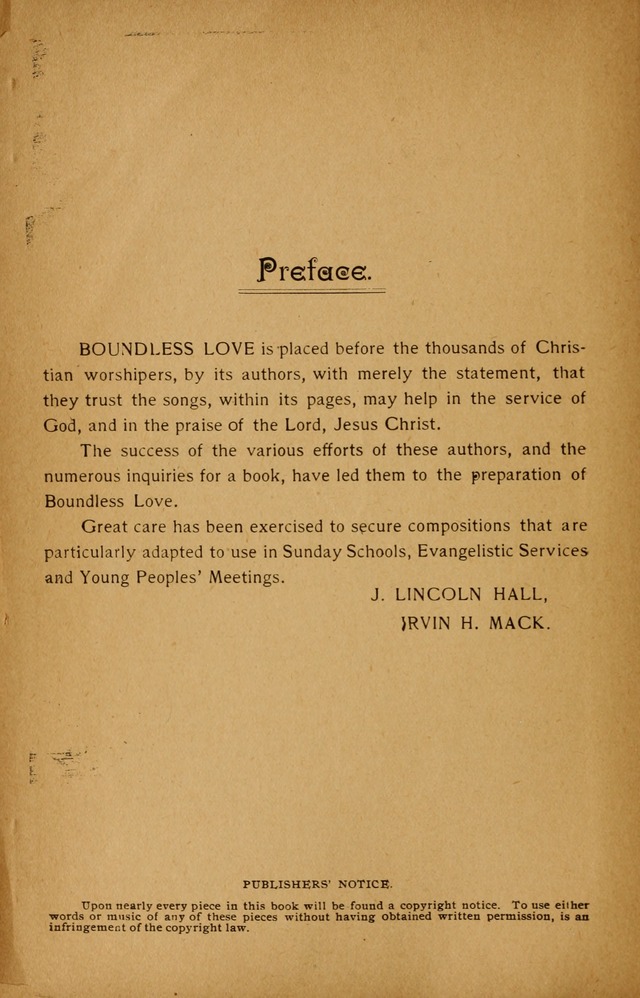 Boundless Love: for Sunday Schools and Gospel Meetings page 3