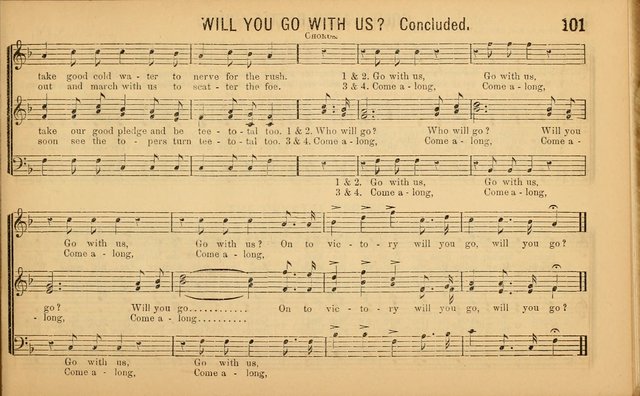 Bugle Notes for the Temperance Army: a collection of songs, quartettes, and glees, adapted to the use of all temperance gatherings, glee clubs, etc. ... page 102