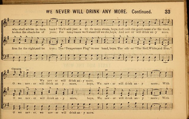 Bugle Notes for the Temperance Army: a collection of songs, quartettes, and glees, adapted to the use of all temperance gatherings, glee clubs, etc. ... page 34